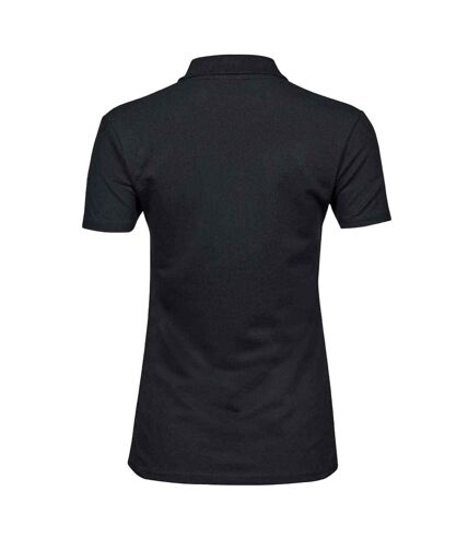 Womens/ladies luxury stretch polo shirt black Tee Jays