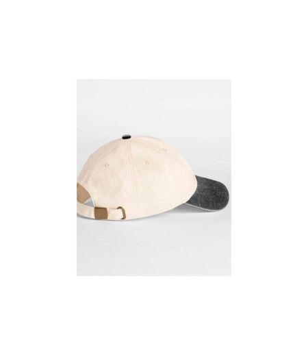 Casquette De Baseball Motif/style Rétro Et Contrasté Adulte Blanc Cassé Vieux Noir Beechfield