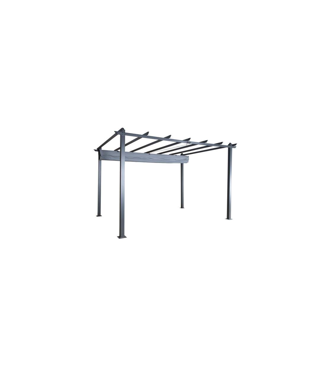 Pergola Avec Toit Lazio 395cm Gris-2