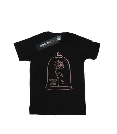 Disney Princess Womens/Ladies Princess Rose Gold Cotton Boyfriend T-Shirt (Black)
