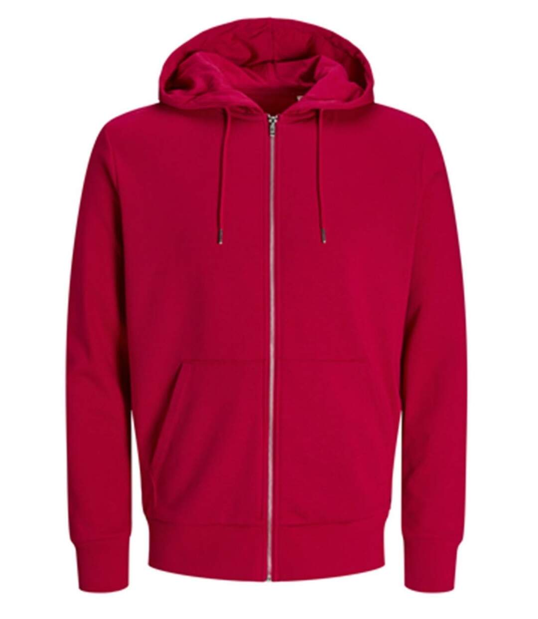 Sweat zippé à capuche - JACK&JONES - Unisexe - JJ3907 - rouge