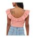 Womens/ladies Frill Cropped Vest Top Salmon Brave Soul-3