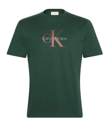 T-shirt Motif/style Monogramme Homme Vert Calvin Klein