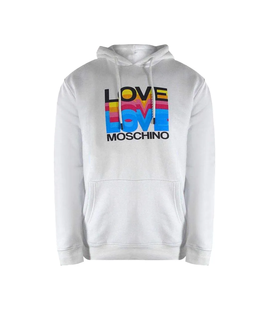 Womens/ladies Multi Logo Hoodie White Love Moschino-1