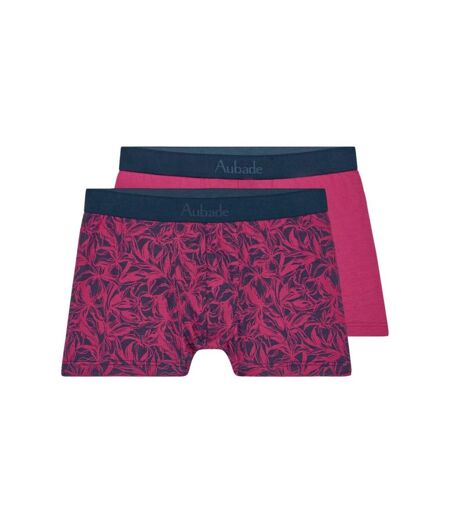 AUBADEMEN Lot de 2 Boxers Homme Coton Modal DUO FABL Rose