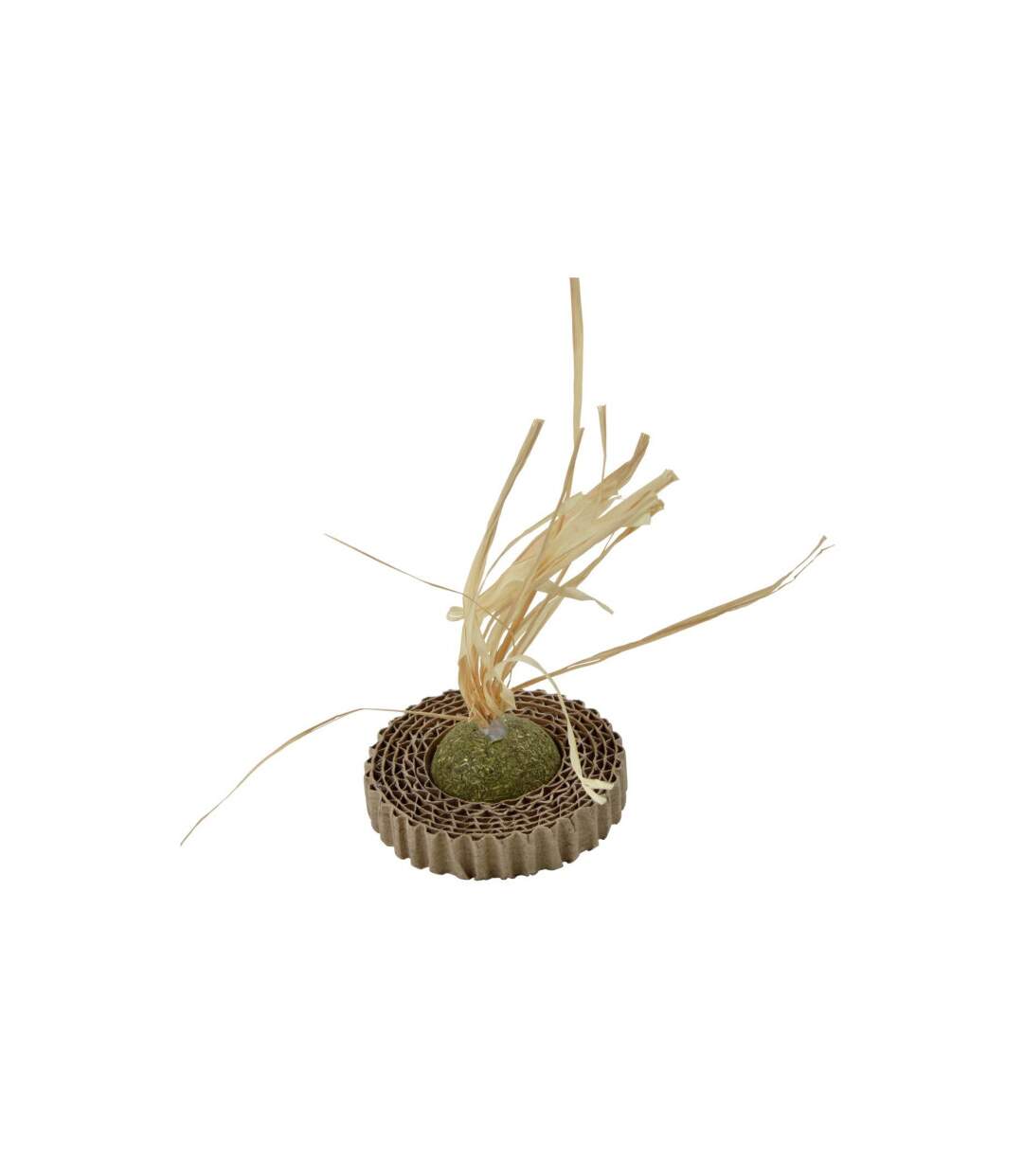 Jouet pour Chat Balle Herbe & Carton 13cm Naturel-1