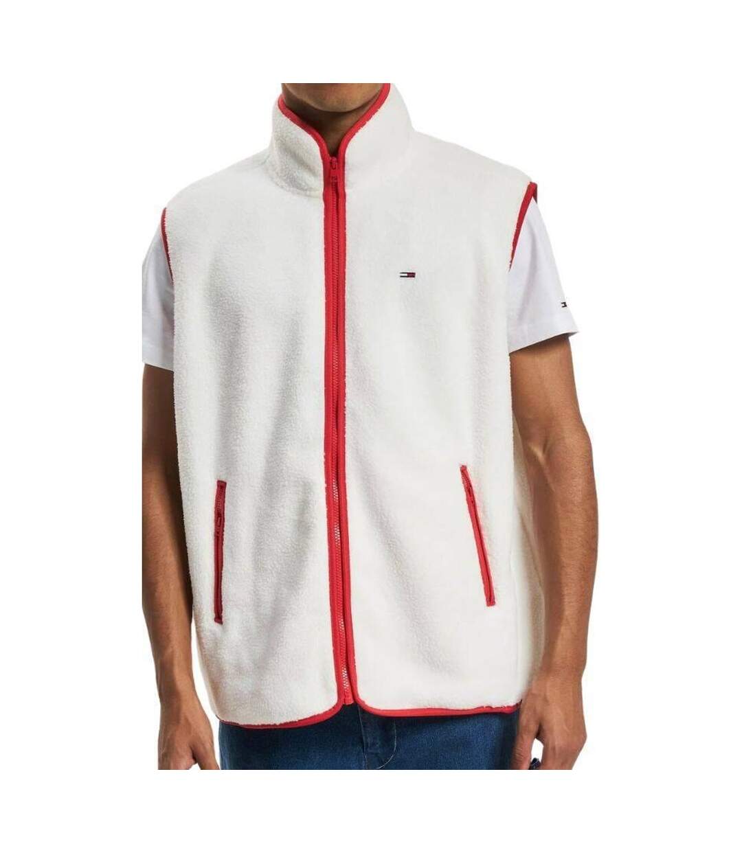 Veste Sans Manches Motif/style Logo Homme Blanc Rouge Tommy Hilfiger-1