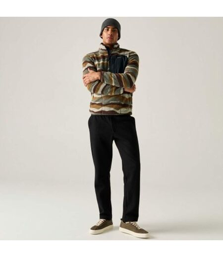 Mens Frankie Mountain Borg Fleece Top Coffee Grounds Regatta