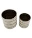 Lot de 2 Vases en Céramique Ray 24cm Blanc & Argent-2