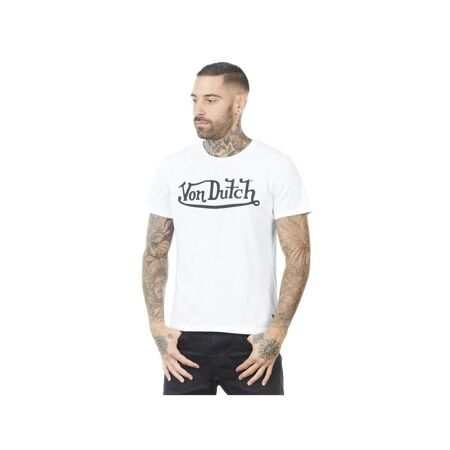 T-shirt Col rond homme First Blanc Print Noir Vondutch