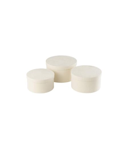 Lot de 3 Boîtes de Rangement Rondes Plates Vaughn 32cm Blanc