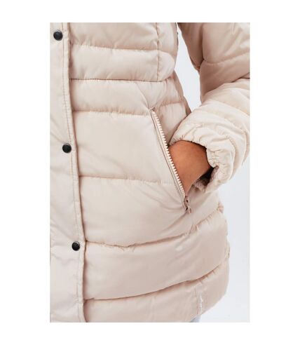 Hype Womens/Ladies Faux Fur Trim Padded Coat (Beige) - UTHY6955