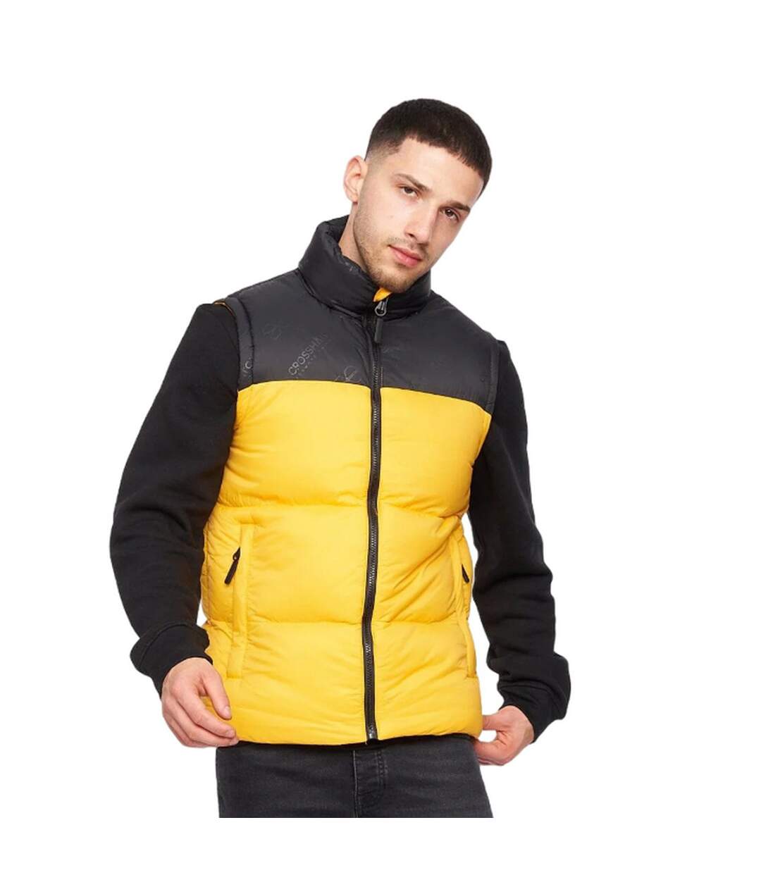 Veste sans manches demerley homme jaune / noir Crosshatch-1