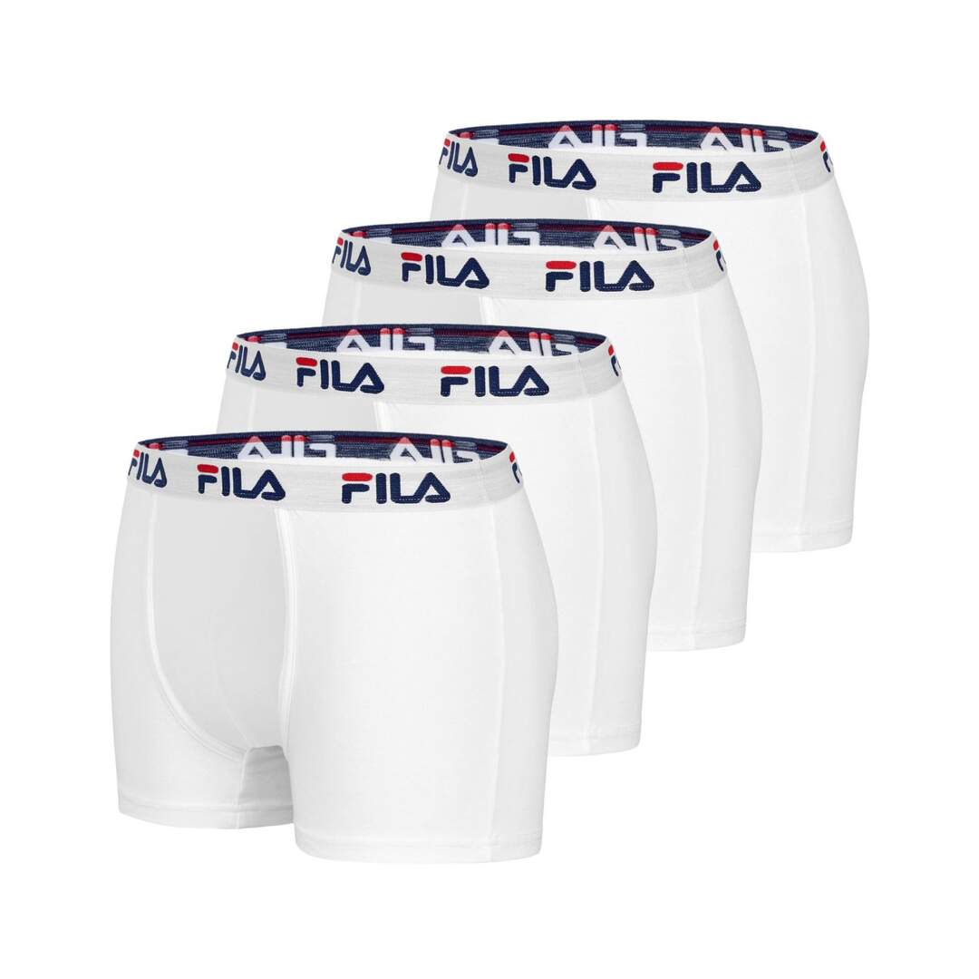 Lot de 4 Boxers Homme FILA 5016 coton couleur Blanc Fila-1