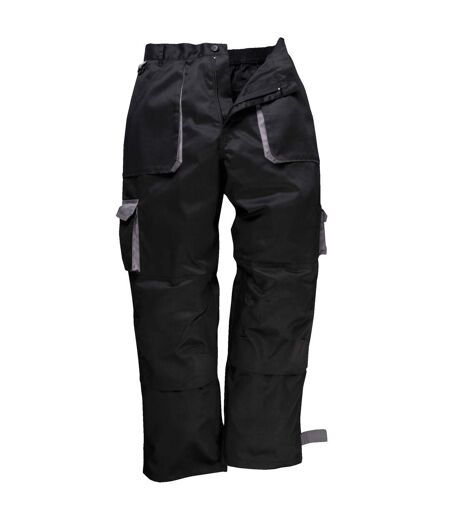 Mens Contrast Workwear Trousers Tx11 / Pants Black Portwest