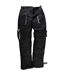 Mens Contrast Workwear Trousers Tx11 / Pants Black Portwest-1