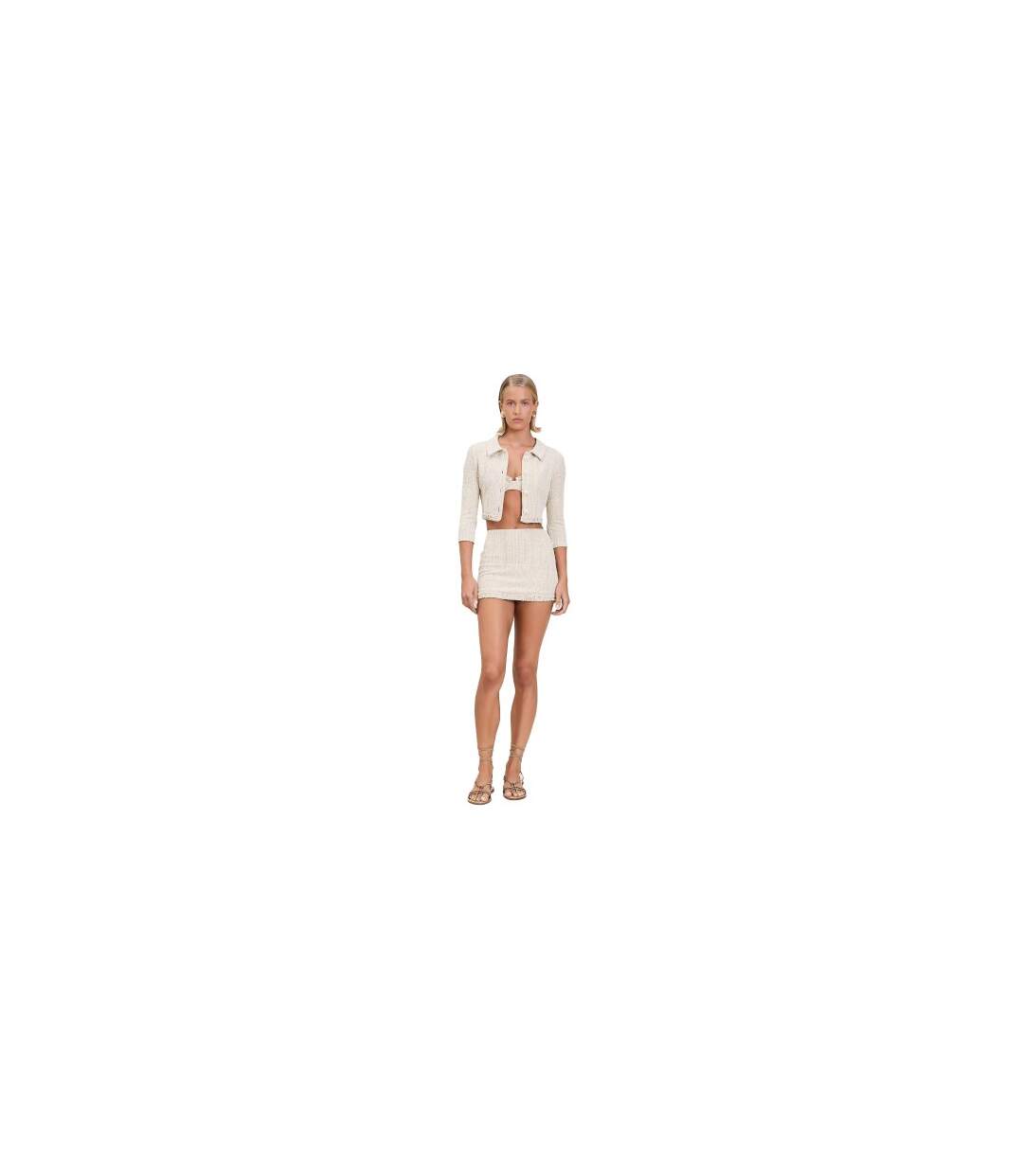 Womens/ladies Bianca Textured Mini Skirt Golden Windsor-1