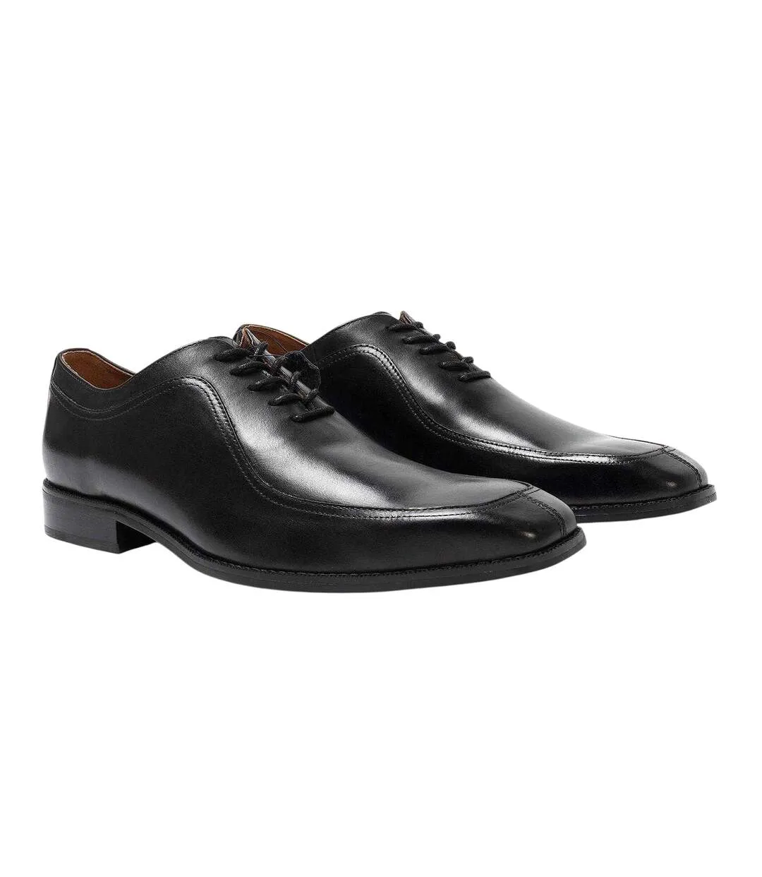 Mens Full Grain Leather Low Heel Formal Shoes Black Giorgio-1