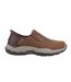 Mens respected elgin leather shoes dark brown Skechers