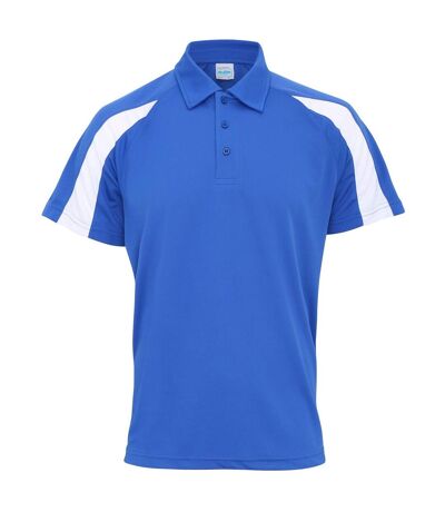 AWDis Just Cool Mens Short Sleeve Contrast Panel Polo Shirt (Royal Blue/Arctic White) - UTRW3479