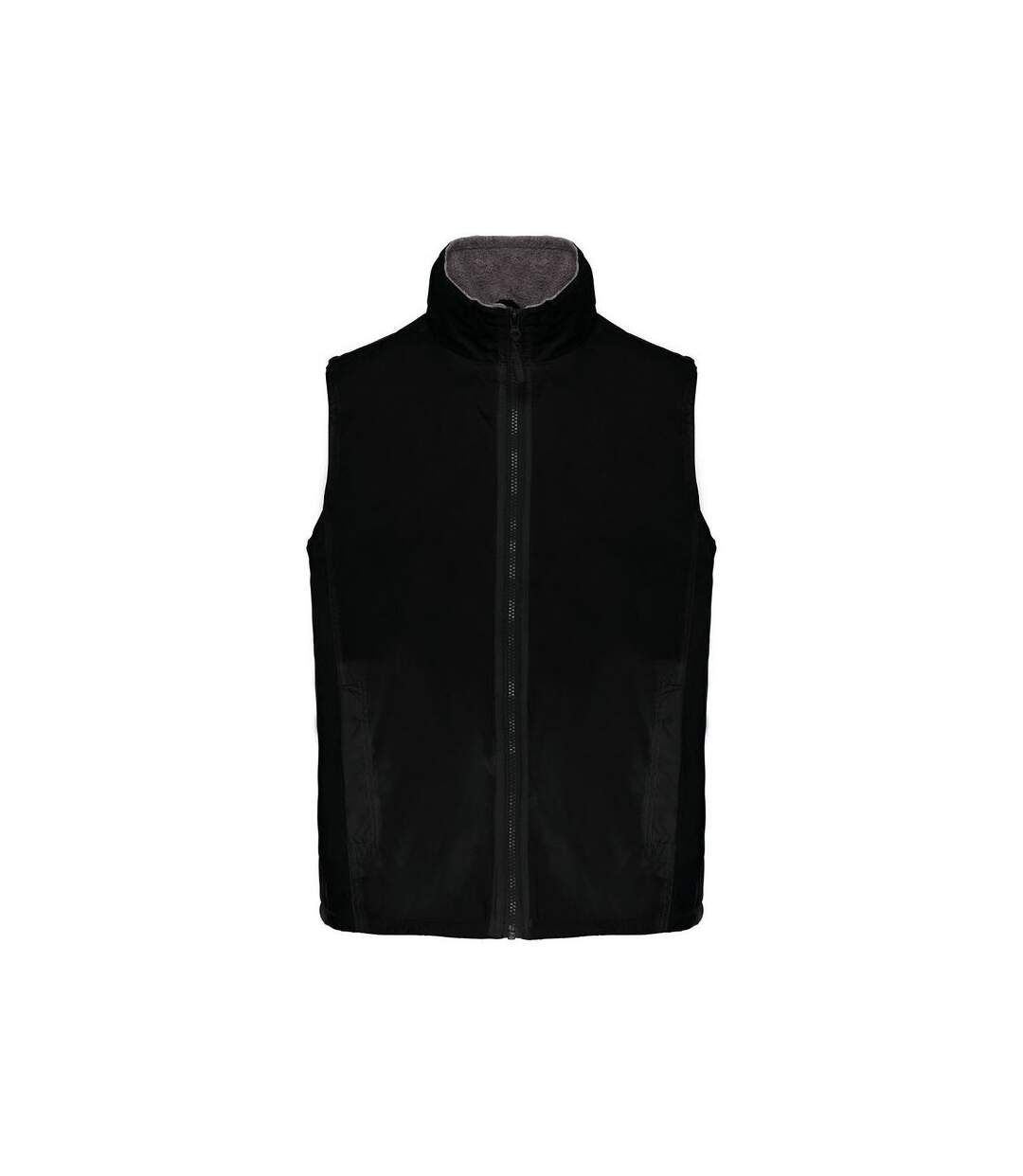 Gilet sans manches doublé polaire - Homme - K679 - noir et gris