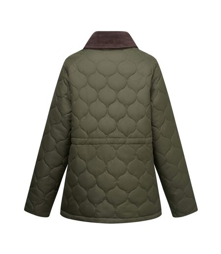 Womens/ladies Amira Quilted Padded Jacket Dark Khaki Regatta