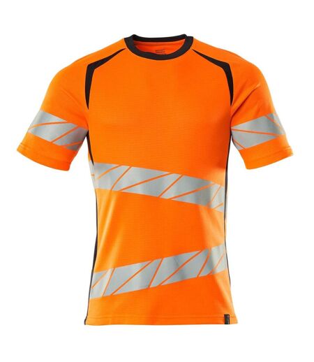 T-shirt Accelerate Safe Homme Orange Fluo Bleu Marine Foncé Mascot