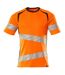 T-shirt Accelerate Safe Homme Orange Fluo Bleu Marine Foncé Mascot-1