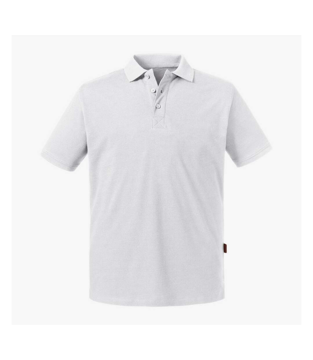 Russell Mens Pure Organic Polo (White)