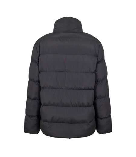 Mens Hidden Zip Puffer Jacket Black NY Concept