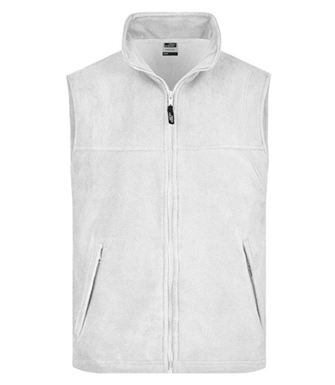 Gilet sans manches bodywarmer polaire homme - JN045 - blanc-1