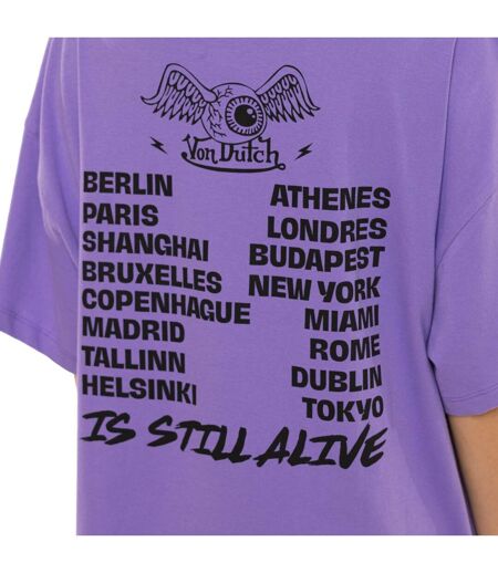 T-shirt femme oversize col rond print glitter devant et dos Vaness Vondutch