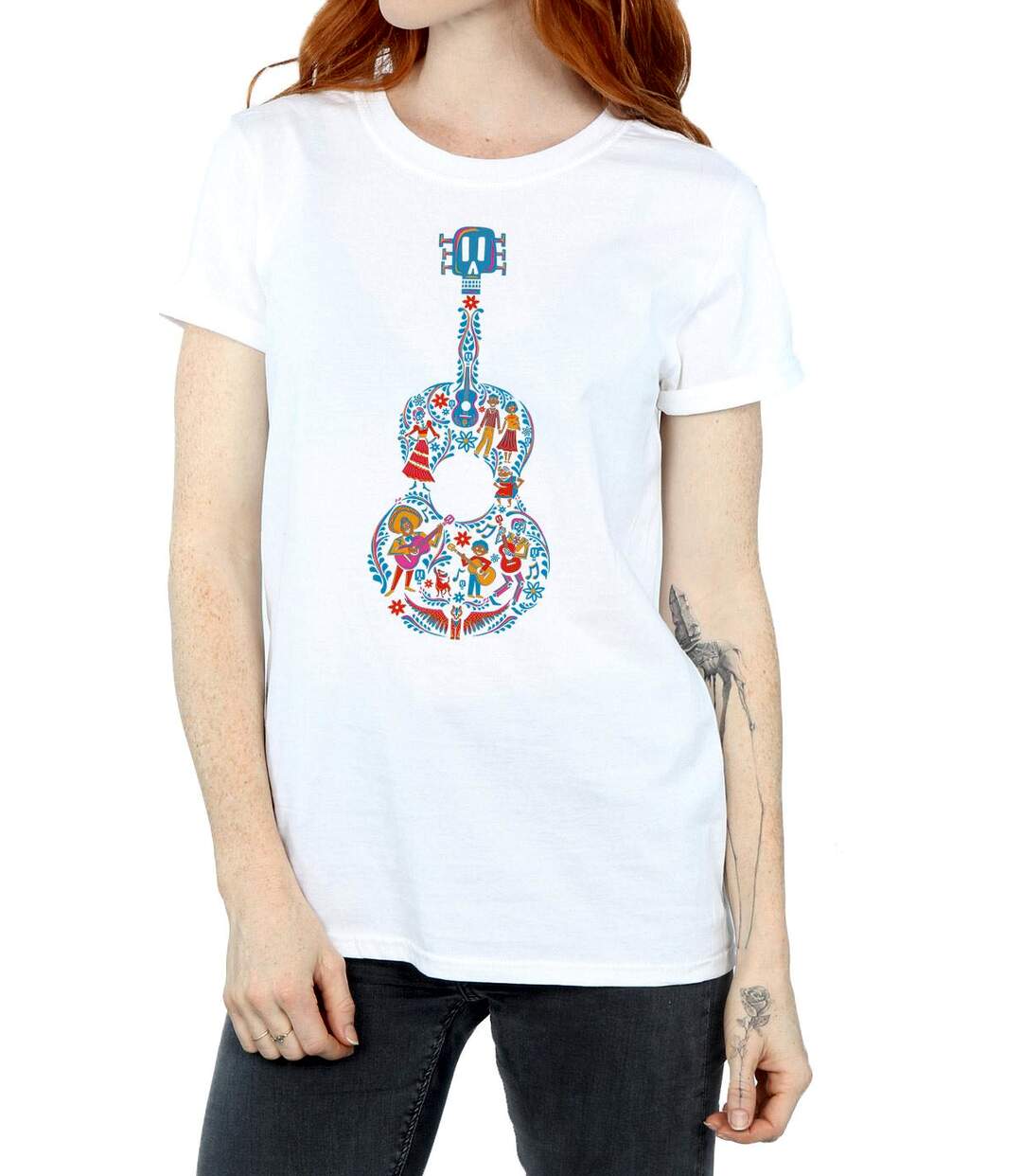 Disney - T-shirt COCO GUITAR PATTERN - Femme (Blanc) - UTBI16466-3