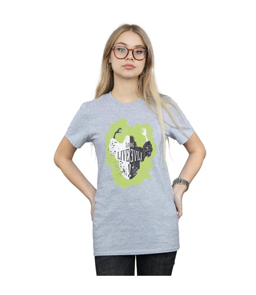 Disney - T-shirt THE DESCENDANTS CRUELLA LONG LIVE - Femme (Gris chiné) - UTBI20027-2