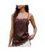 Débardeur marron femme vero moda lace singlet-1