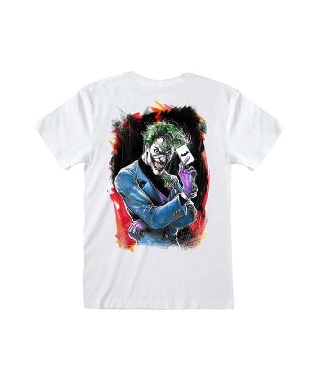 The Joker - T-shirt BATMAN CARD - Adulte (Blanc) - UTHE1565-2