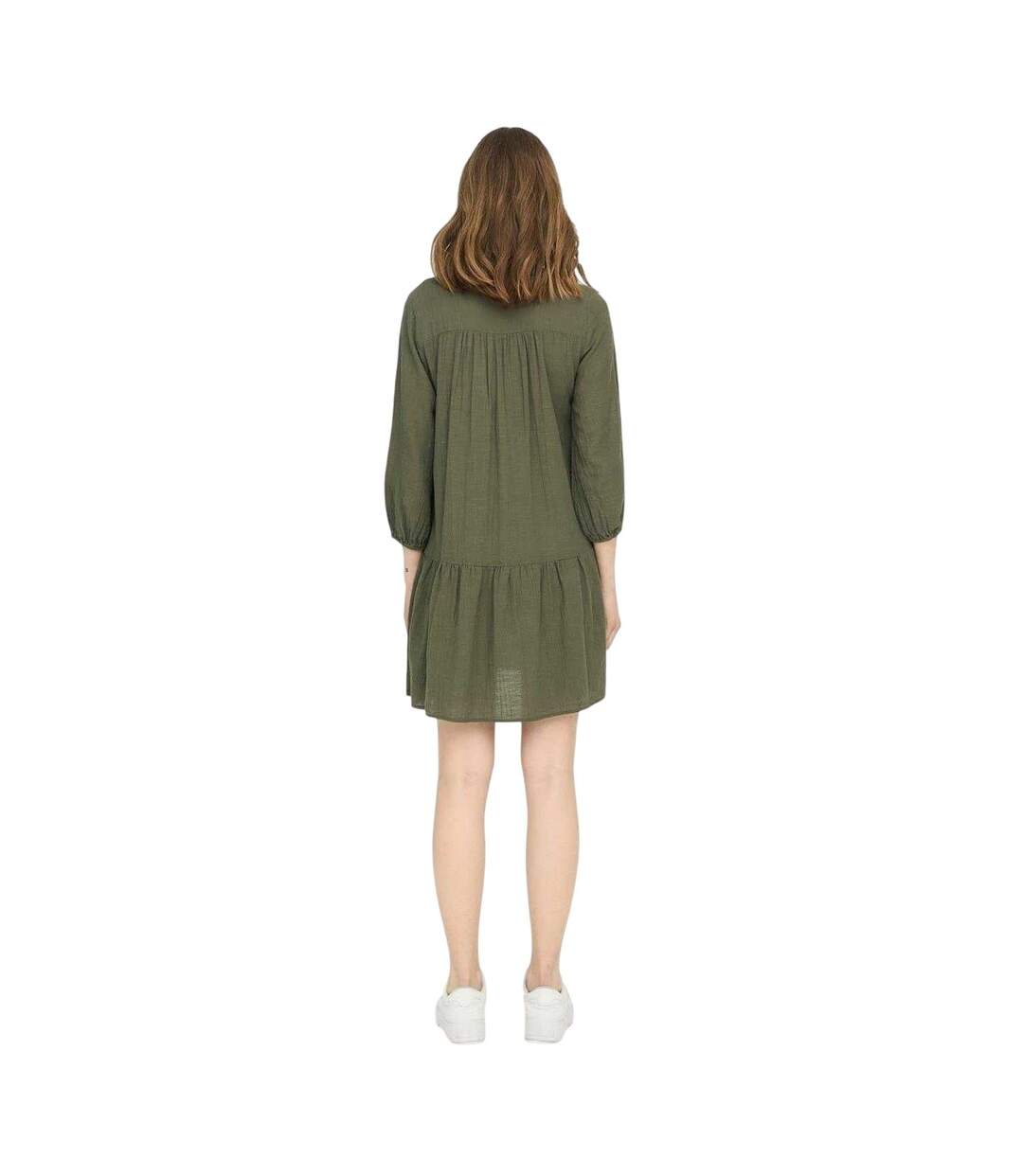 Robe Tunique Motif/style Lacets Femme Olive Only-3