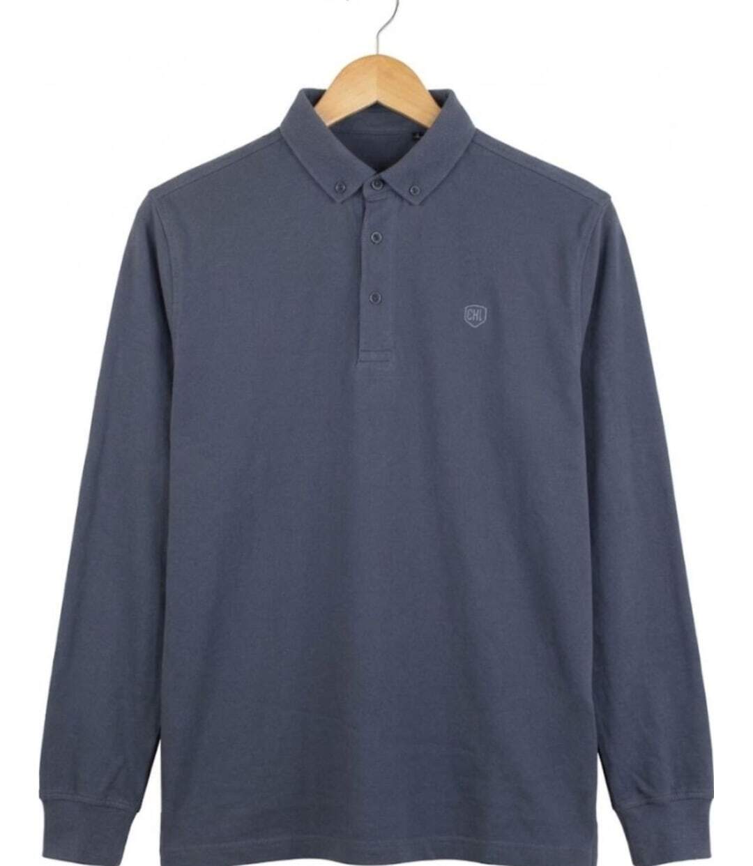 CHALLENGER NATHAN2 — Polo manches longues gris piqué : la touche chic et décontractée-4