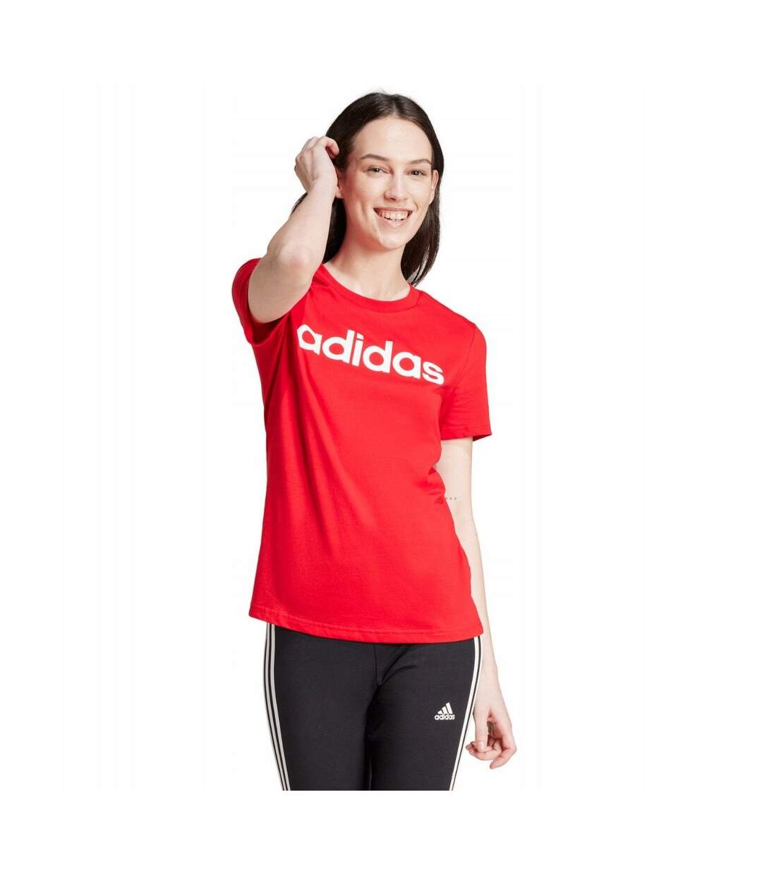 T-shirt Détente Style Logo Essentials Femme Rouge Adidas-1
