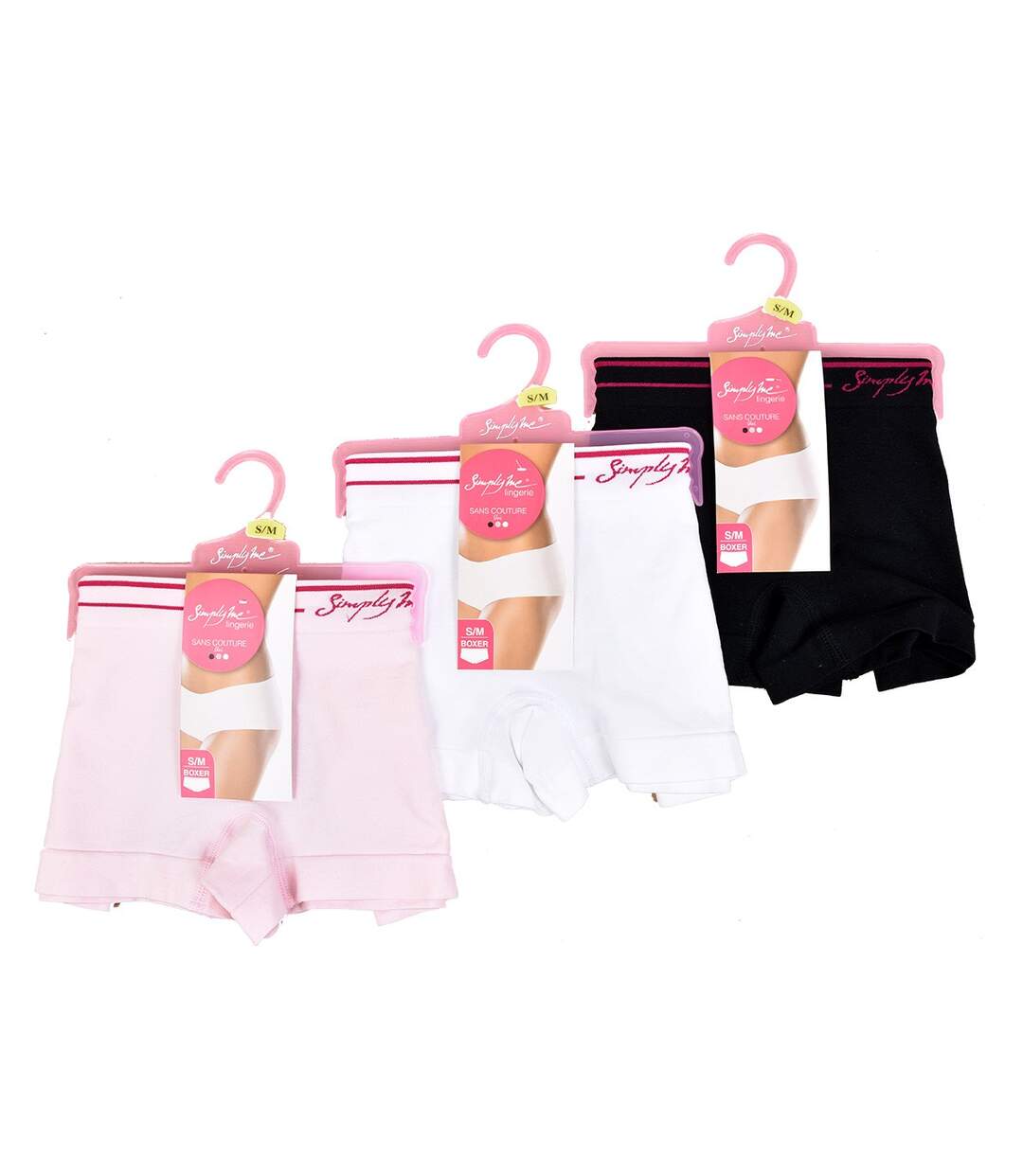 Culottes Femme SIMPLY ME Confort Qualité supérieure Coton Majoritaire Pack de 3 Boxers Sans Couture