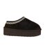 Womens/ladies Suede Platform Slippers Chocolate Jack Wills-1
