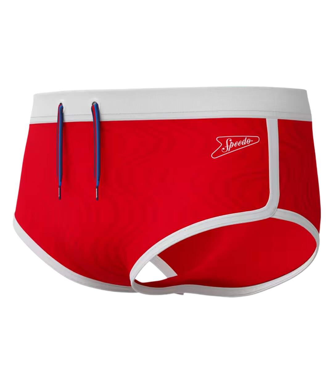 Mens Contrast Detail Textured Briefs Red Speedo-1