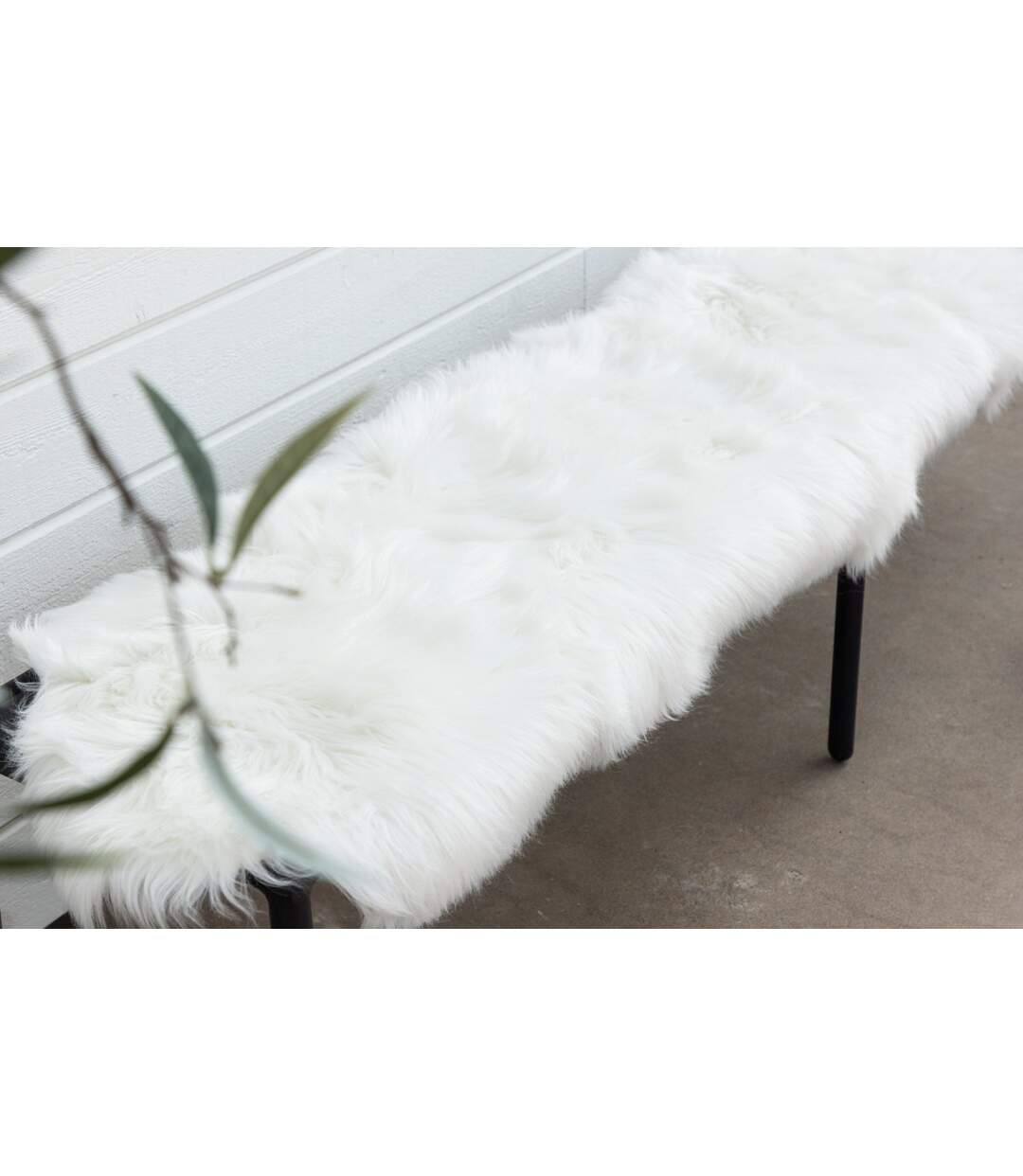 Tapis Imitation Fourrure Katy 55x180cm Blanc-3