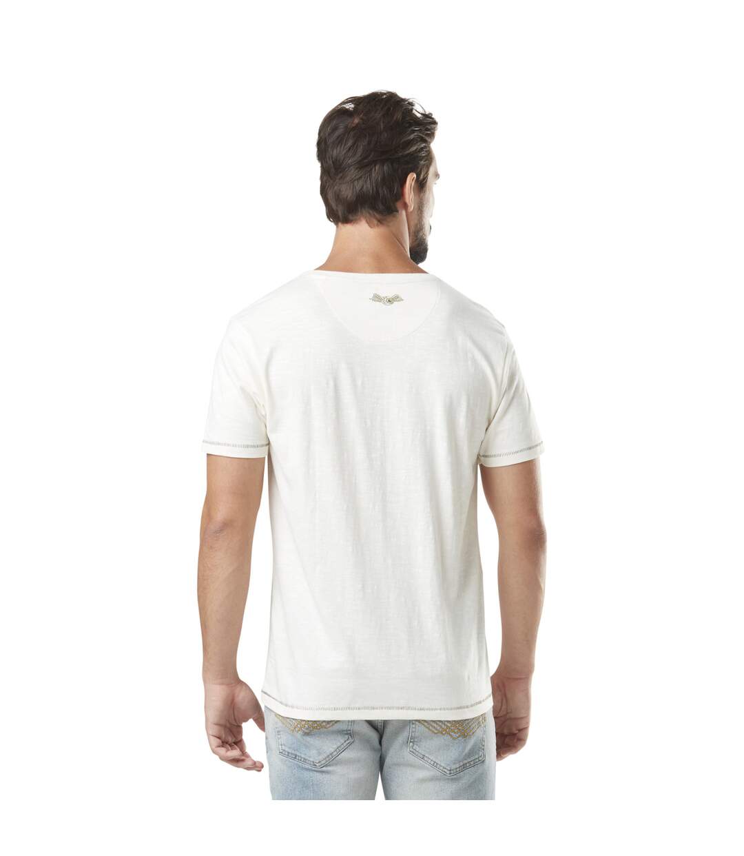 T-shirt homme slub col rond avec print en coton Prest Vondutch-3