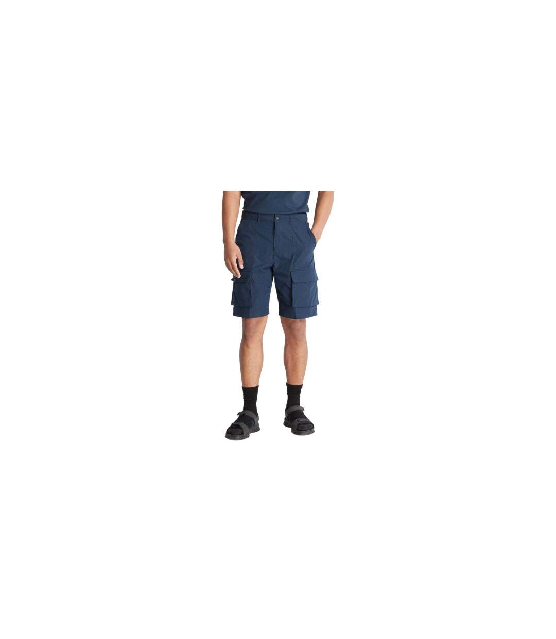 Mens Water Repellent Leather Badge Relaxed Fit Cargo Shorts Navy Timberland-1