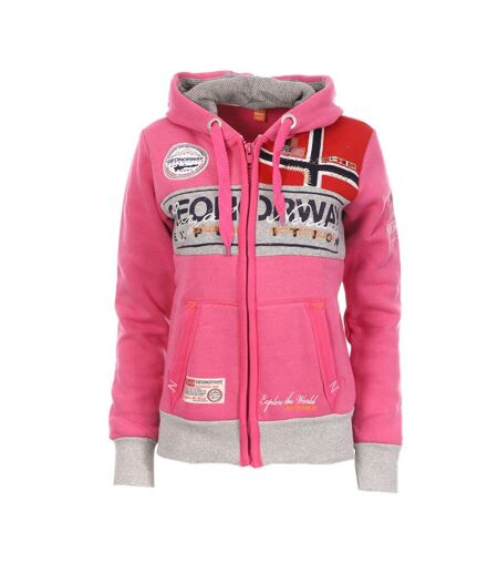 Sweat Rose à zip Femme Geographical Norway Flyer