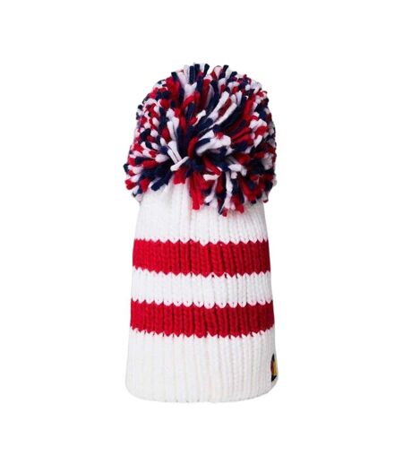 Unisex Adult Champion 2003 Striped Bobble Hat White Red England Rugby
