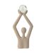 Buste Tête Boule Cristal Shawn 52cm Beige-3