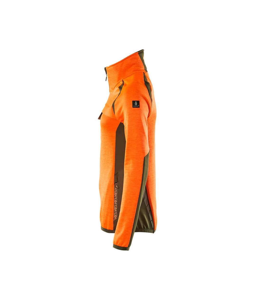 Pull Motif/style Deux Tons Accelerate Safe Femme Orange Fluo Vert Kaki Foncé Mascot-3