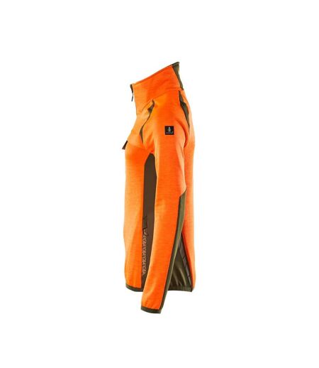 Pull Motif/style Deux Tons Accelerate Safe Femme Orange Fluo Vert Kaki Foncé Mascot